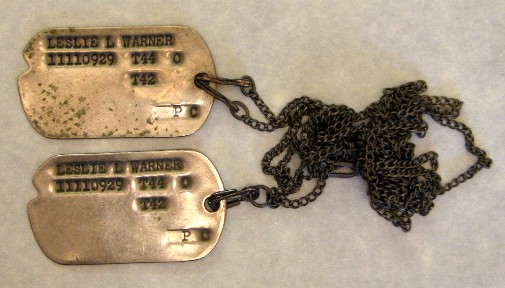 Leslie Warner's dog tags