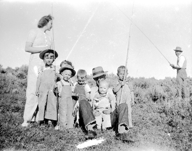 Howard and Brig's families on a fishing outing